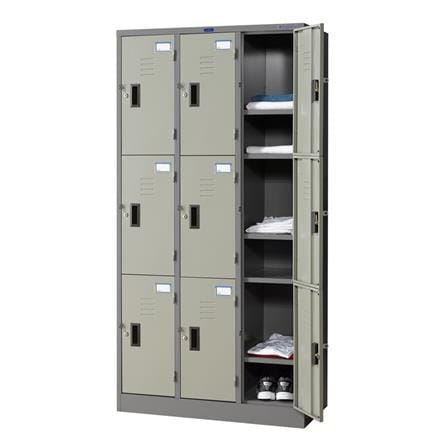 ตู้ล็อกเกอร์ 9 ประตู SURE LK-009 สีเทา/ครีม_1