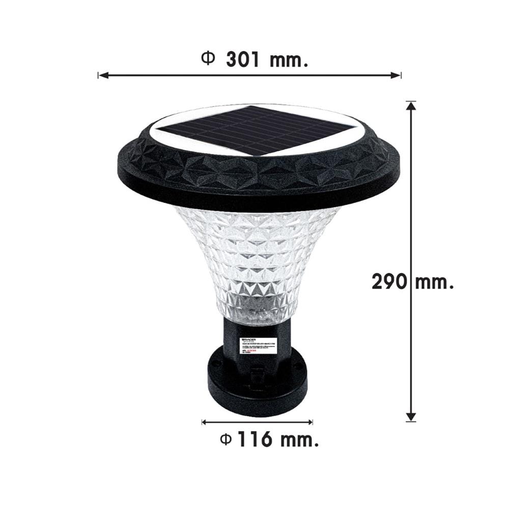 ไฟหัวเสา SOLAR RACER MILANO 3 40 วัตต์ RGB