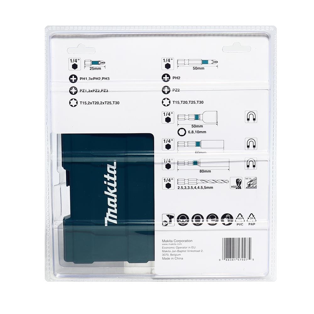 ชุดดอกไขควง พร้อมกล่อง MAKITA E-06622 33 ชิ้น