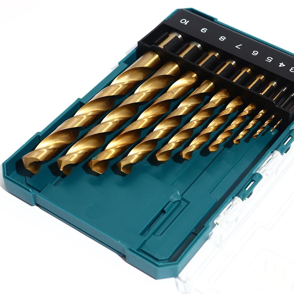 ชุดดอกสว่าน MAKITA HSS-TIN D-72840 สีทอง 10 ชิ้น