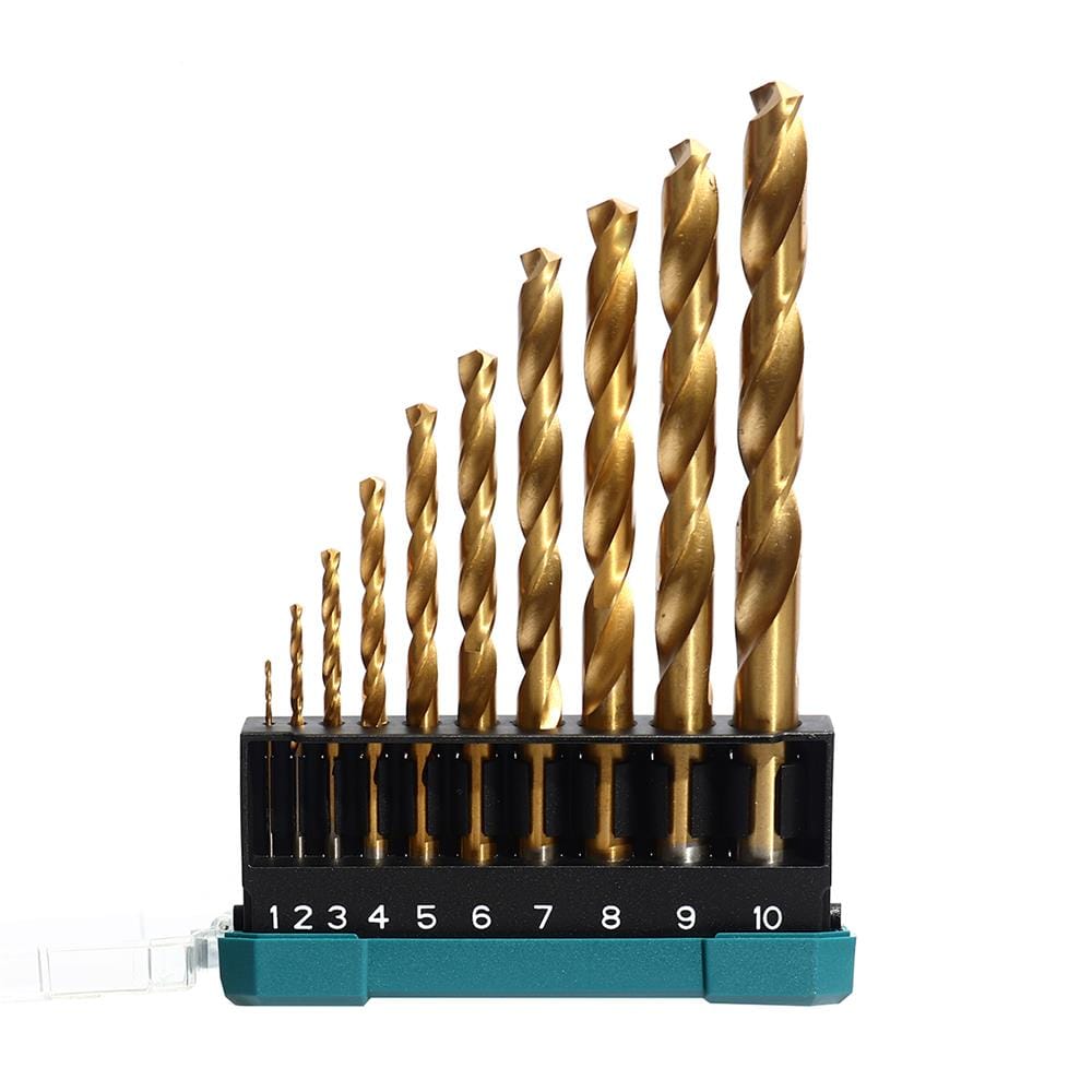 ชุดดอกสว่าน MAKITA HSS-TIN D-72840 สีทอง 10 ชิ้น