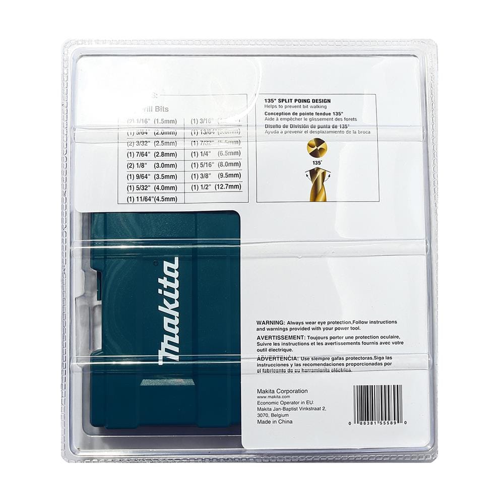 ชุดดอกสว่าน MAKITA HSS-TIN D-70471 18 ชิ้น สีทอง