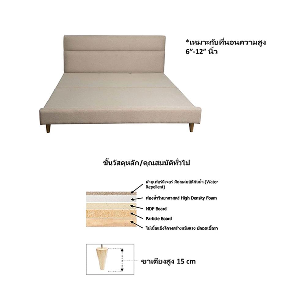 ฐานรองหัวเตียง 3.5 ฟุต HOME LIVING STYLE CINTIA สี BEIGE