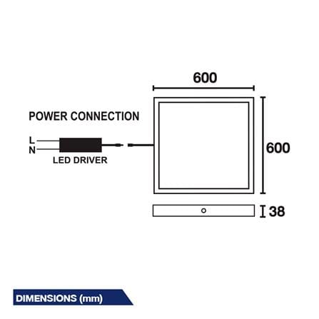 โคมติดลอย LED BEC PANEL PILOT 40 วัตต์ 60X60 ซม. DAYLIGHT_5