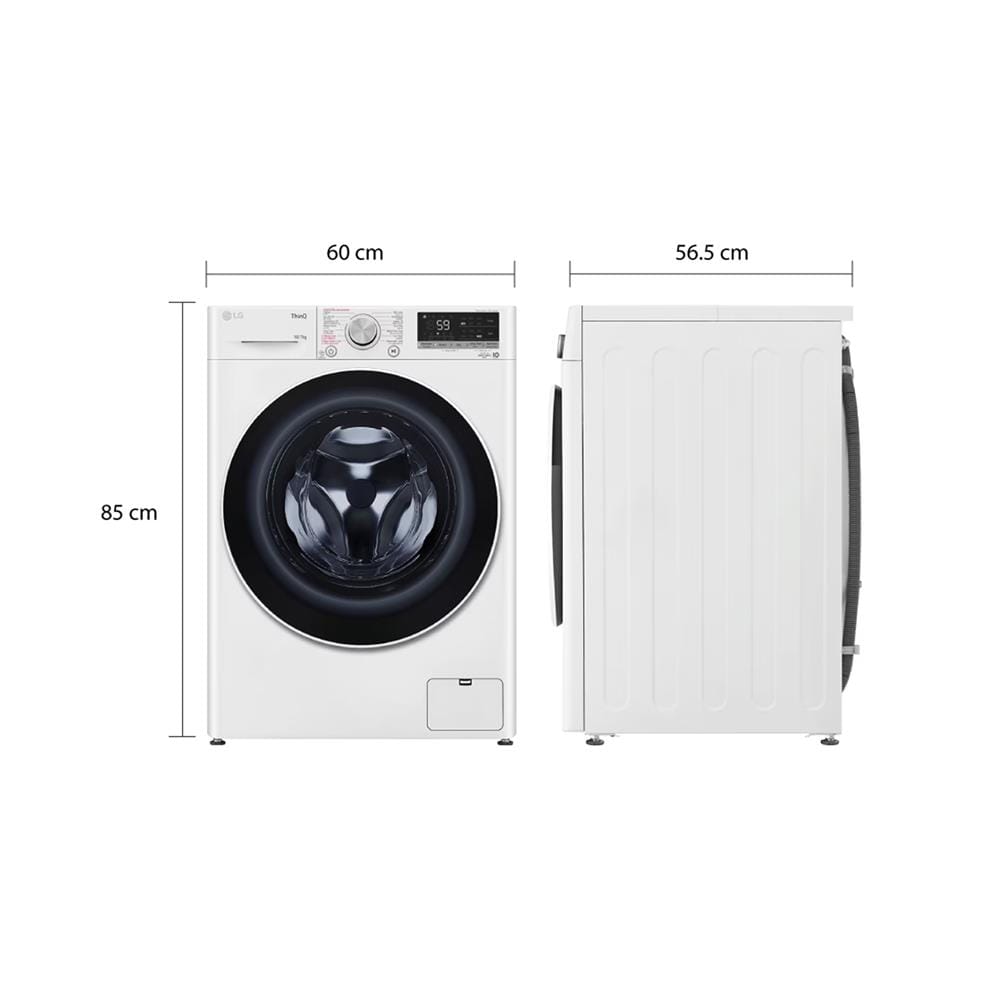 เครื่องซักอบผ้าฝาหน้า LG FV1410H4W 10/7 กก. 1400RPM อินเวอร์เตอร์ สีขาว