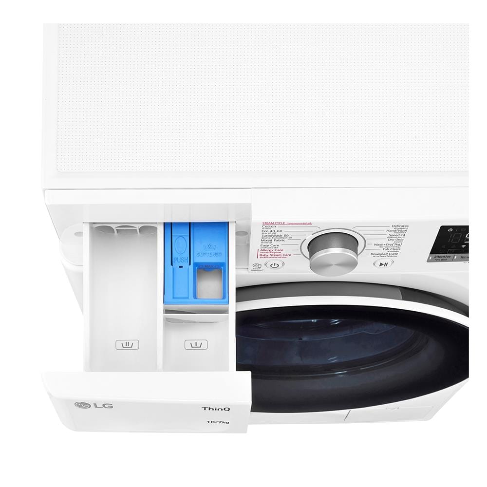 เครื่องซักอบผ้าฝาหน้า LG FV1410H4W 10/7 กก. 1400RPM อินเวอร์เตอร์ สีขาว