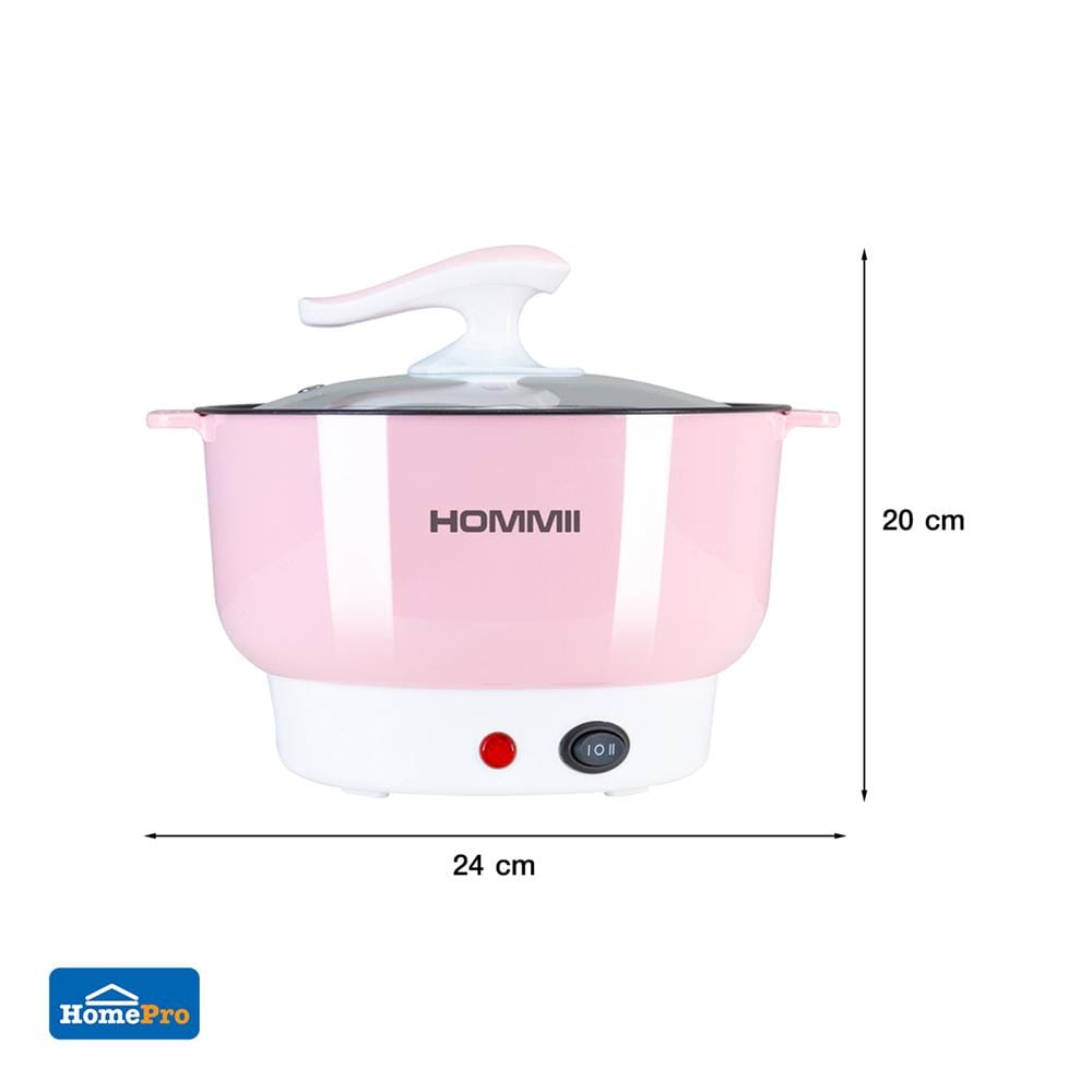 หม้ออเนกประสงค์ HOMMII HSH-09 สีชมพู 1.8 ลิตร