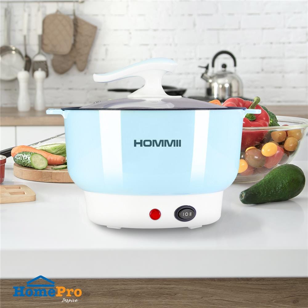 หม้ออเนกประสงค์ HOMMII HSH-09 สีฟ้า 1.8 ลิตร