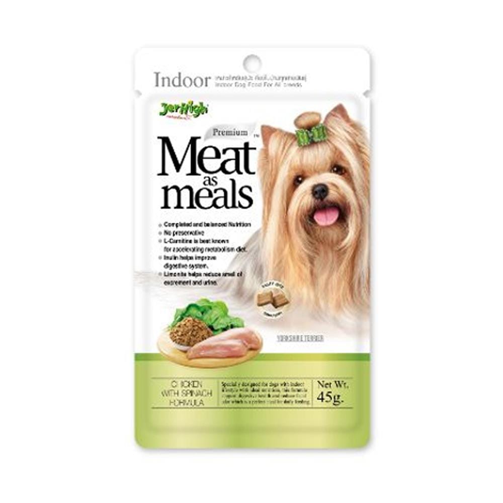 อาหารสุนัข JERHIGH MEAT AS MEALS CHICKEN AND SPINACH 45 ก.