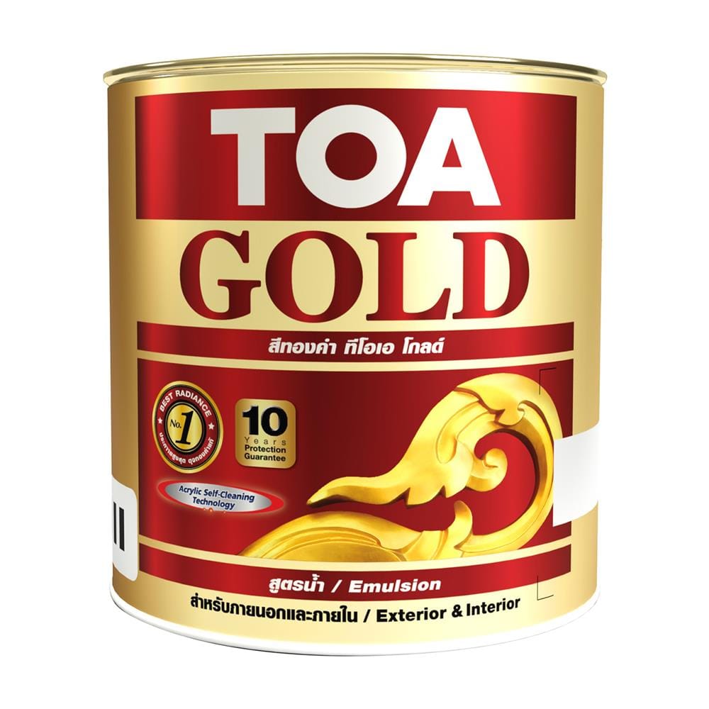 สีรองพื้นสีทองคำอะคริลิก สูตรน้ำ TOA GOLD PW222 สีเหลือง 1/4 แกลลอน
