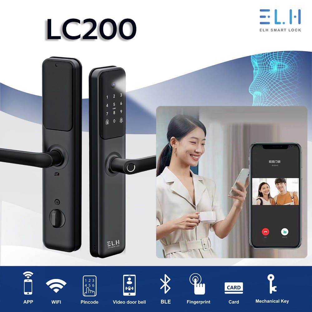 กลอนดิจิตอล ELH ELH LC200 สีดำ