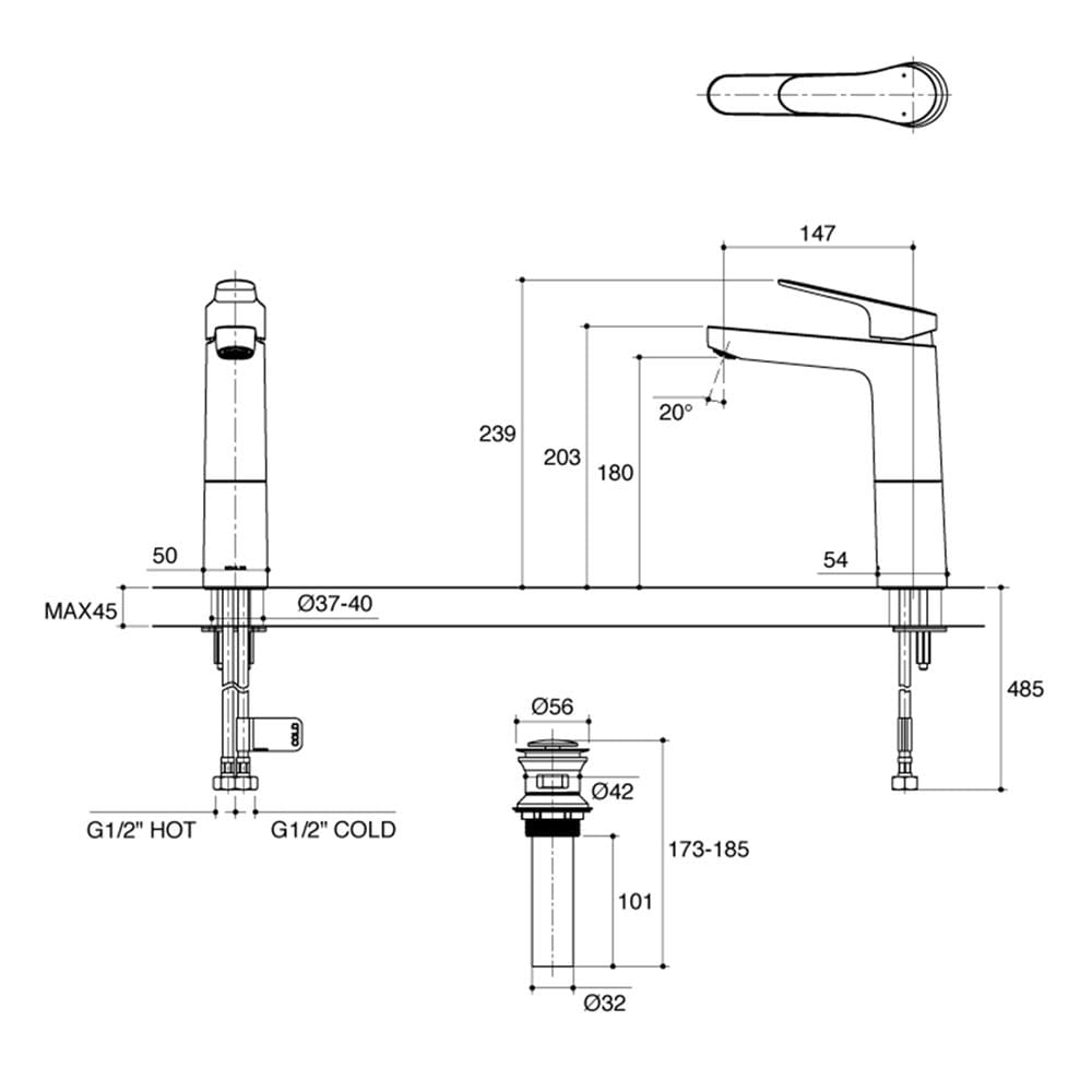 ก๊อกอ่างล้างหน้าผสม KOHLER K-33063T-4-AF