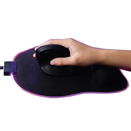 แผ่นรองเมาส์เพื่อสุขภาพพร้อมไฟ RGB ERGOTREND สีดำ