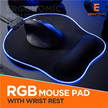 แผ่นรองเมาส์เพื่อสุขภาพพร้อมไฟ RGB ERGOTREND สีดำ_2