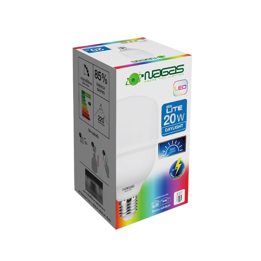 หลอด LED NAGAS ECO LITE 20 วัตต์ DAYLIGHT E27