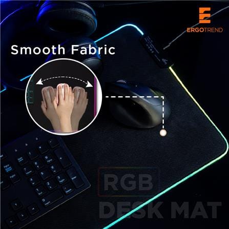แผ่นรองเมาส์พร้อมไฟ RGB ERGOTREND สีดำ_3