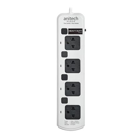 รางปลั๊กไฟ 4 ช่อง 4 สวิตซ์ ANITECH H7054 5 ม. สีขาว_0