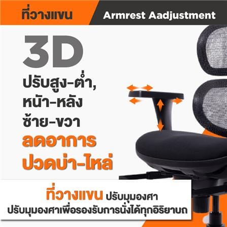 เก้าอี้เพื่อสุขภาพ ERGOTREND ERGO JOY REST ดำ_6