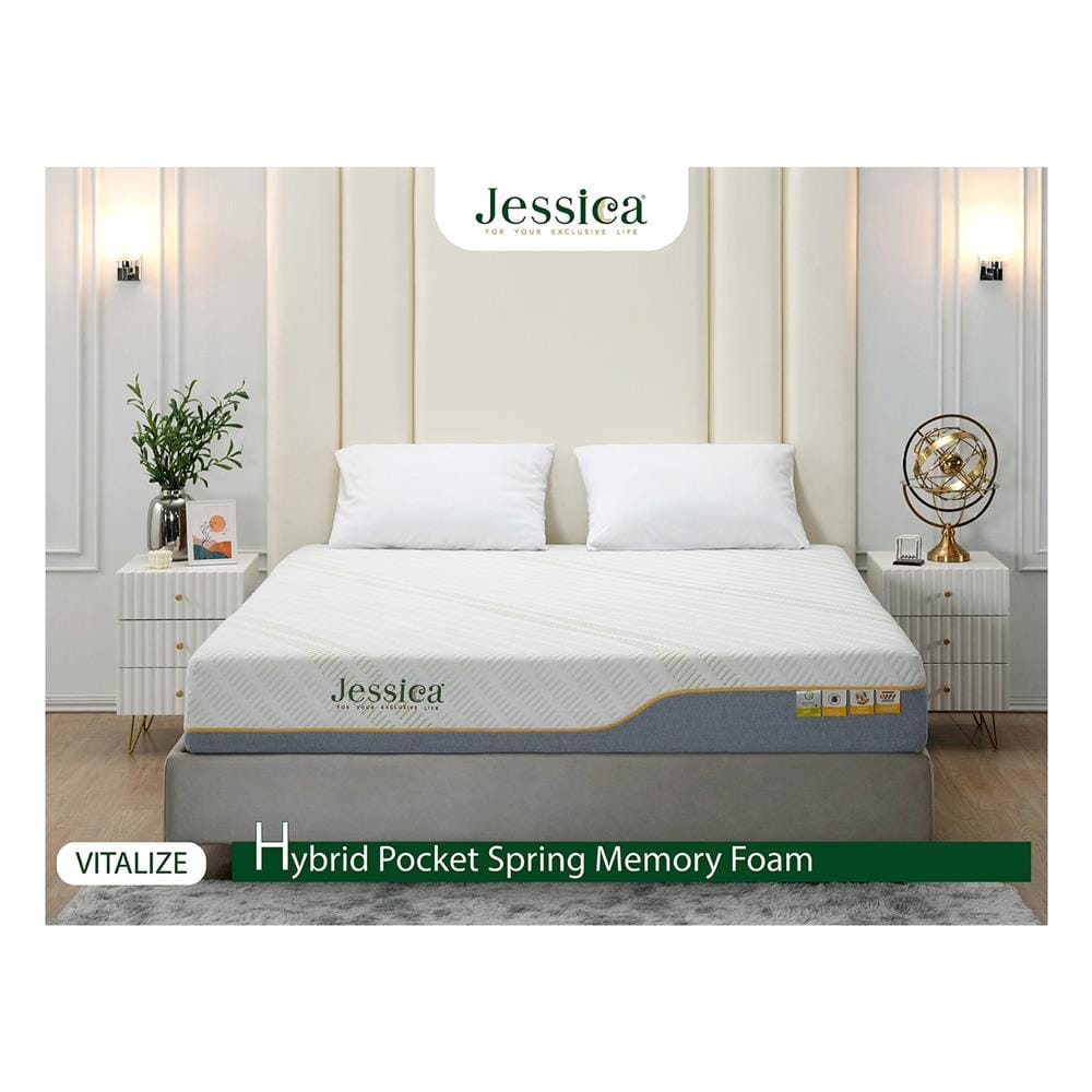 ที่นอนพ็อกเก็ตสปริง 5 ฟุต JESSICA รุ่น VITALIZE พร้อมชุดเครื่องนอน 11 ชิ้น