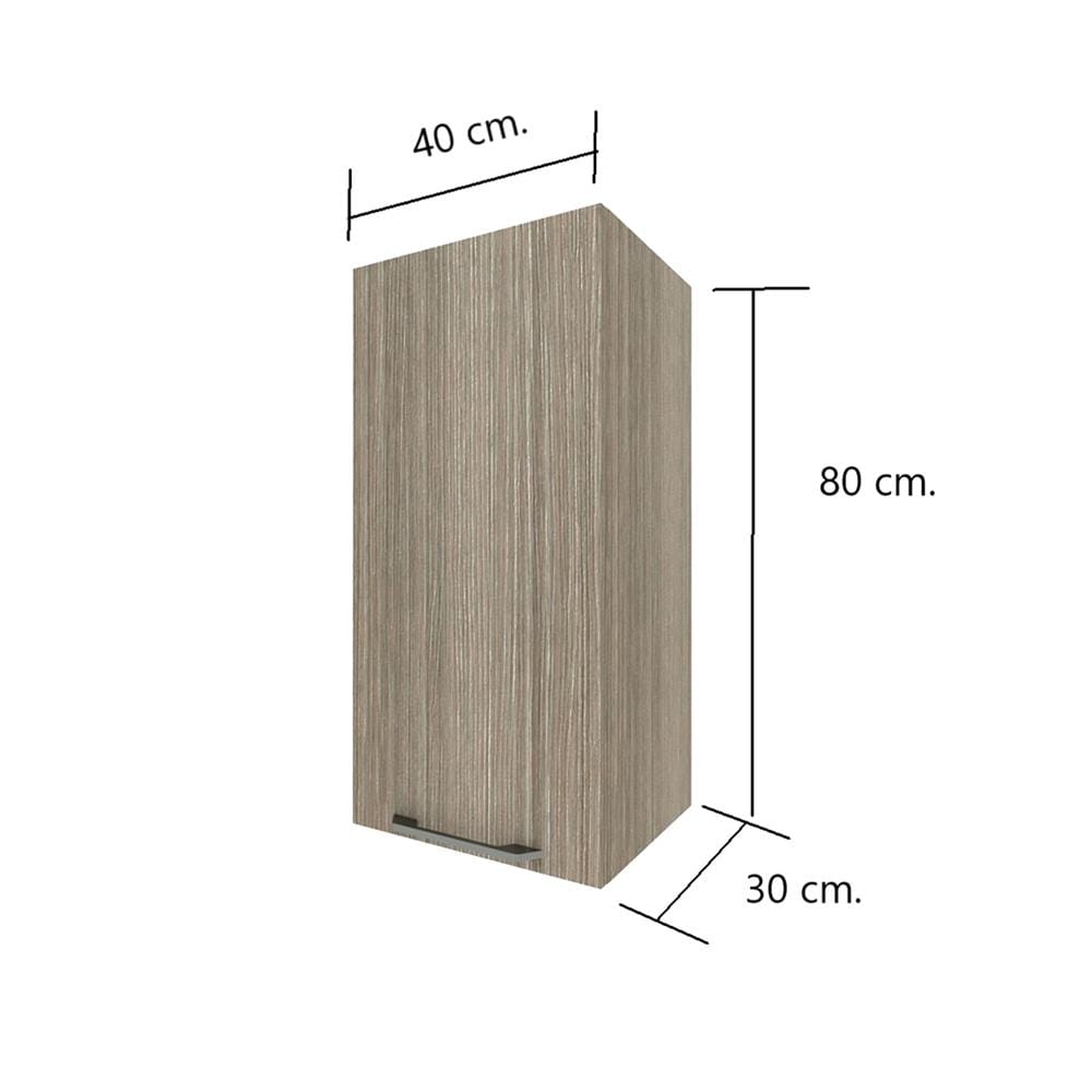 ตู้แขวนเดี่ยว มือจับดำ WPC PARAZZO ENZO 40X80 ซม. เอ็มไพร์โอ๊ก (เปิดขวา)