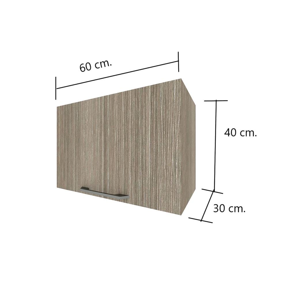 ตู้แขวนเดี่ยว มือจับสีดำ WPC PARAZZO ENZO 60X40 ซม. เอ็มไพร์โอ๊ก (เปิดขวา)