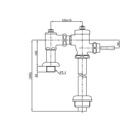 ฟลัชวาล์วโถชายท่อตรง TOTO TS401NSK_1