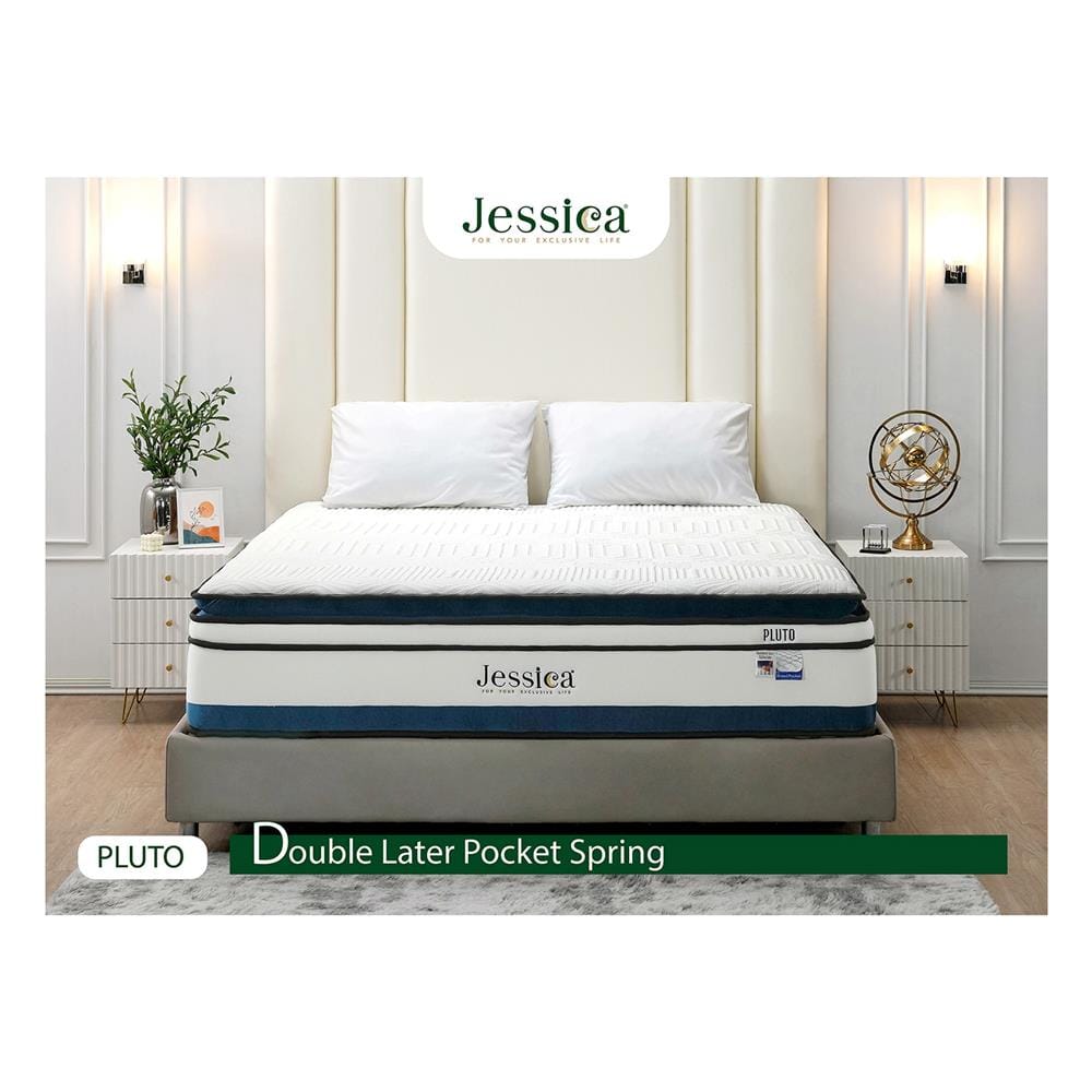 ที่นอนพ็อกเก็ตสปริง 6 ฟุต JESSICA รุ่น PLUTO พร้อมชุดเครื่องนอน 11 ชิ้น
