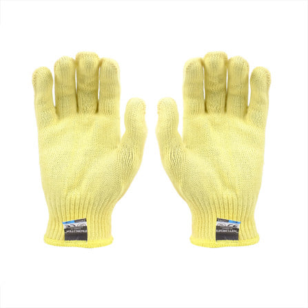 ถุงมือถัก KEVLAR ทนความร้อนกันบาดระดับ 3 MICROTEX สีเหลือง SIZE L (แพ็ก 2 ชิ้น)