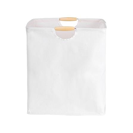 ถังผ้าเหลี่ยมสูง หูไม้ PLIM SIMPLE SIZE L สีครีม_2
