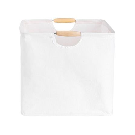 ถังผ้าเหลี่ยม หูไม้ PLIM SIMPLE SIZE M สีครีม_2