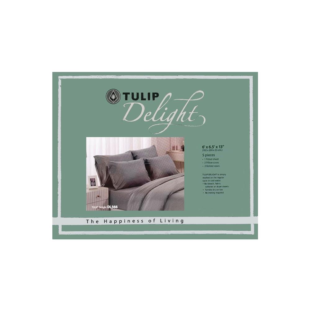 ชุดผ้าปูที่นอน 6 ฟุต 5 ชิ้น TULIP DELIGHT 60056-DL566