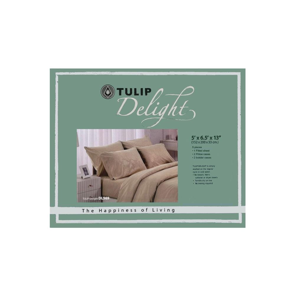 ชุดผ้าปูที่นอน 5 ฟุต 5 ชิ้น TULIP DELIGHT 60057-DL569