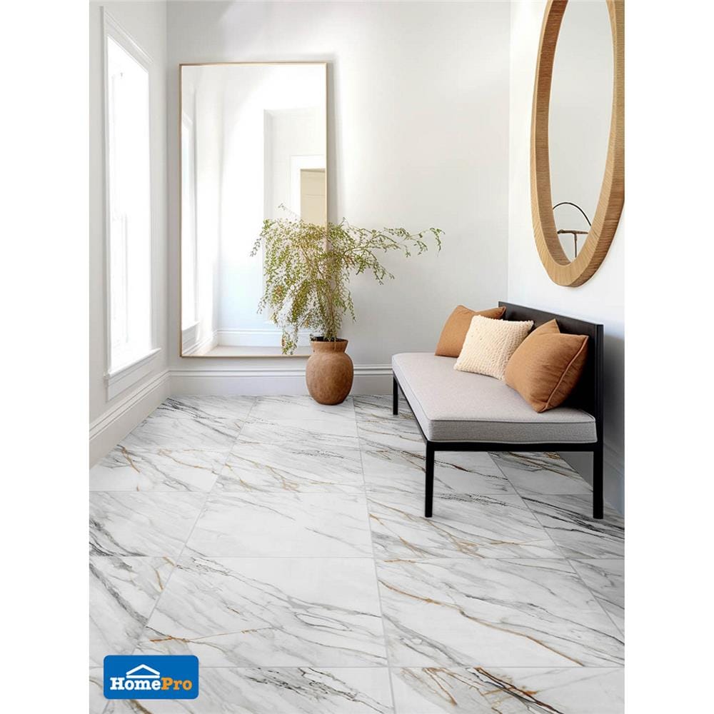 กระเบื้องพื้นพอร์ซเลน 60x60 ซม. TARA กัตต้า ไวท์ A 1.44M2