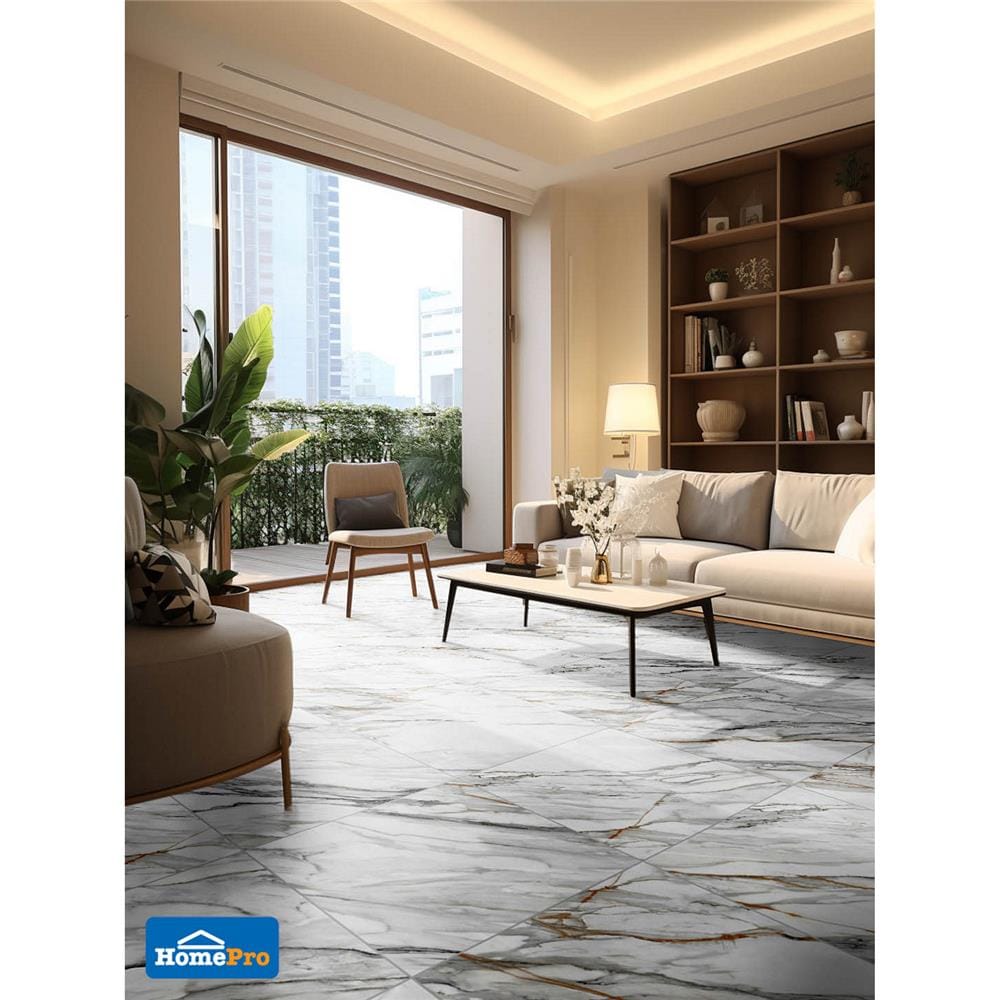 กระเบื้องพื้นพอร์ซเลน 60x60 ซม. TARA กัตต้า ไวท์ A 1.44M2