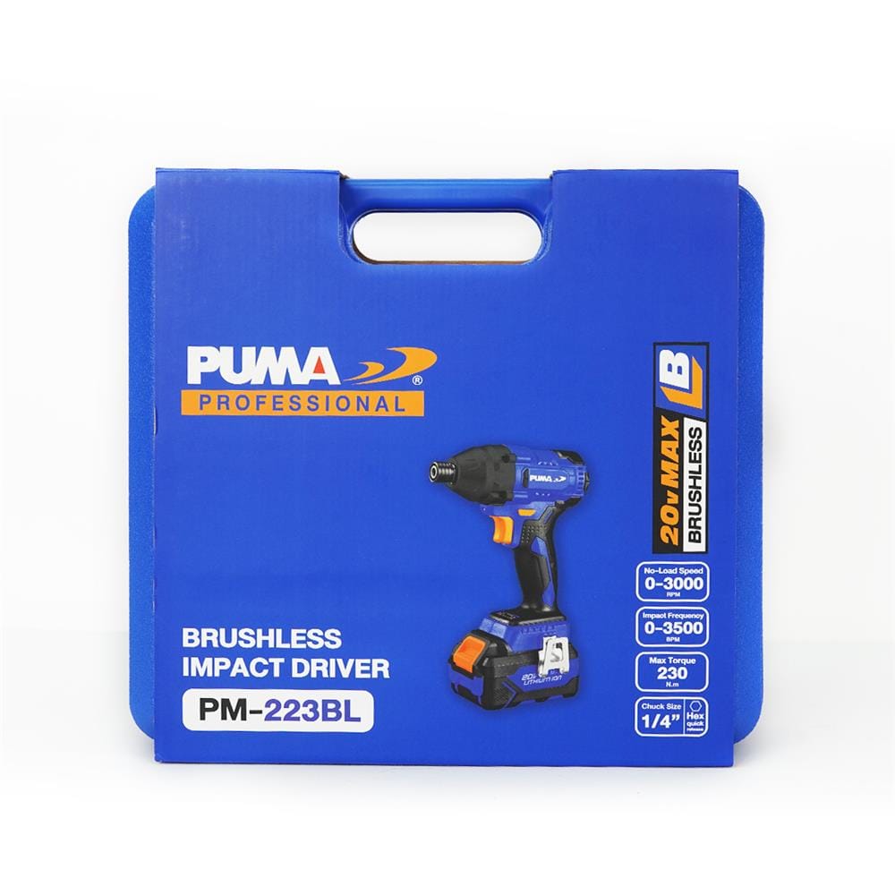 ไขควงกระแทกไร้สาย (พร้อมแบตเตอรี่ 2 ก้อน) PUMA PM-223BL 20 โวลต์