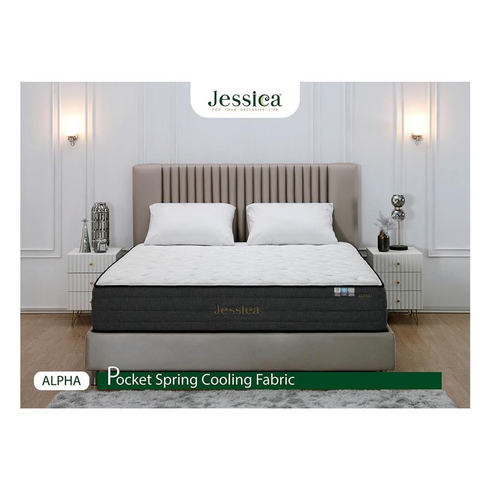 ที่นอนพ็อกเก็ตสปริง 6 ฟุต JESSICA รุ่น ALPHA พร้อมชุดเครื่องนอน 11 ชิ้น