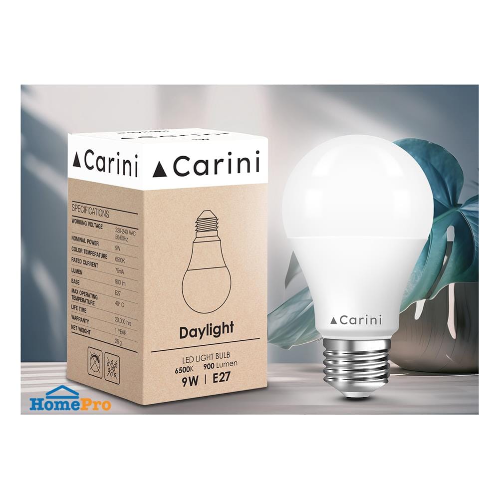 หลอด LED CARINI A60 ECOLIFE 9 วัตต์ DAYLIGHT E27