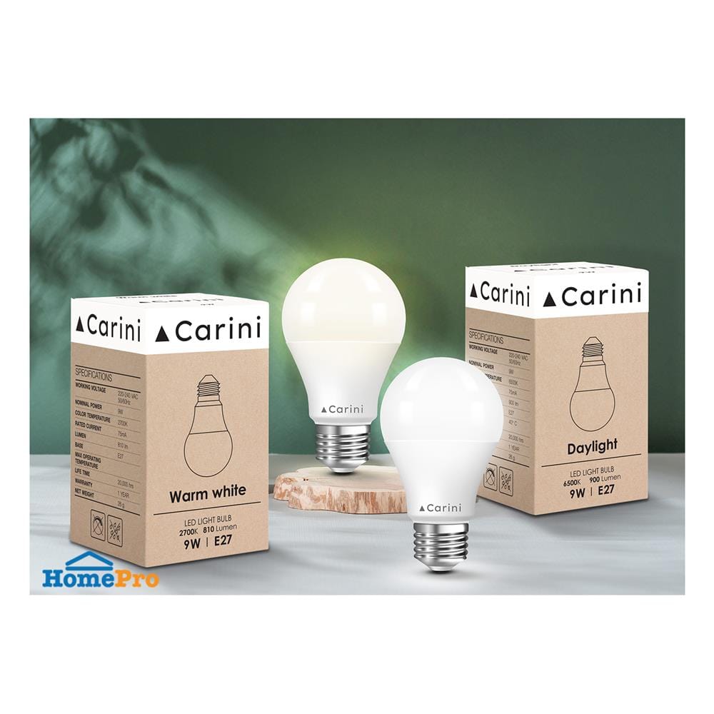 หลอด LED CARINI A60 ECOLIFE 9 วัตต์ DAYLIGHT E27