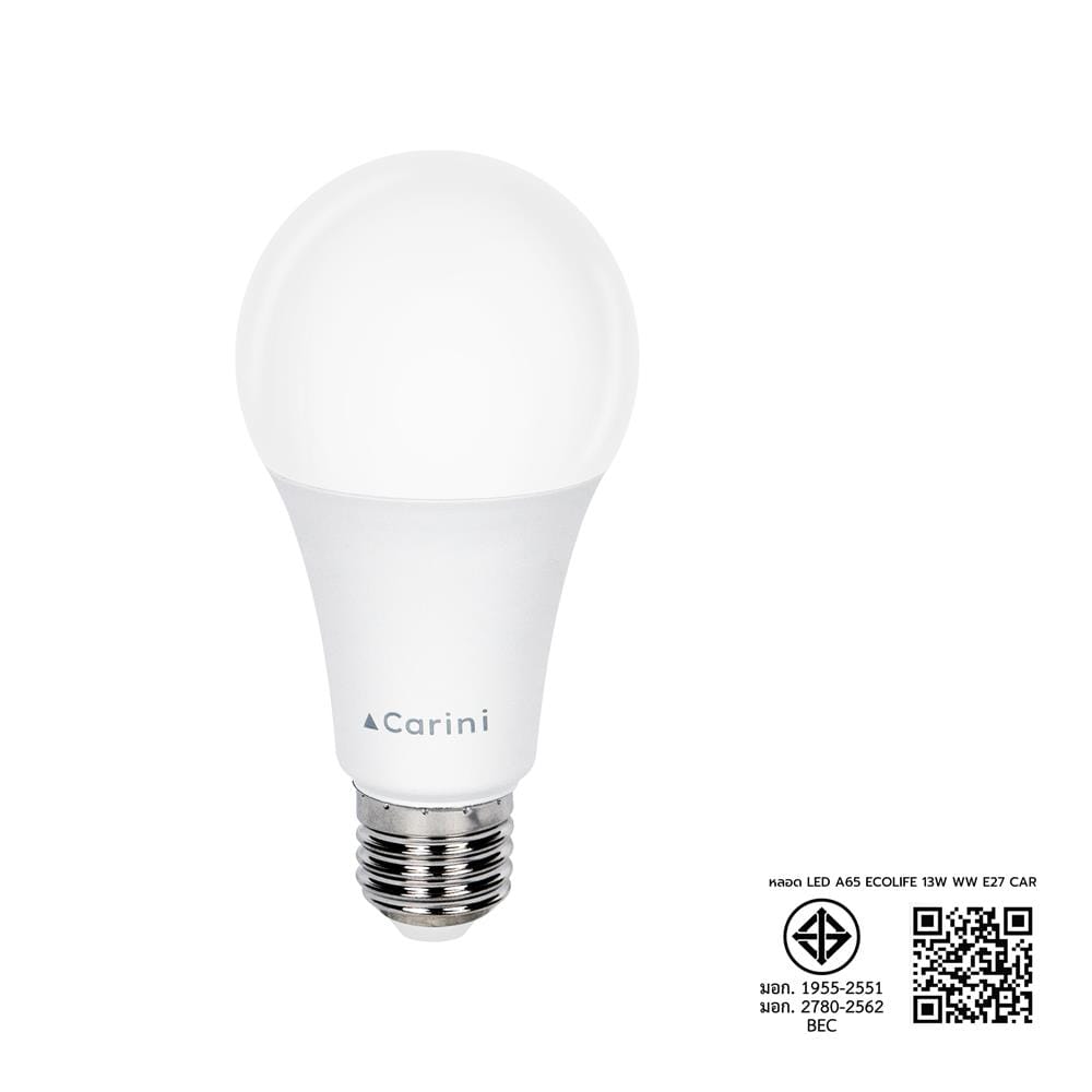หลอด LED CARINI A65 ECOLIFE 13 วัตต์ WARM WHITE E27