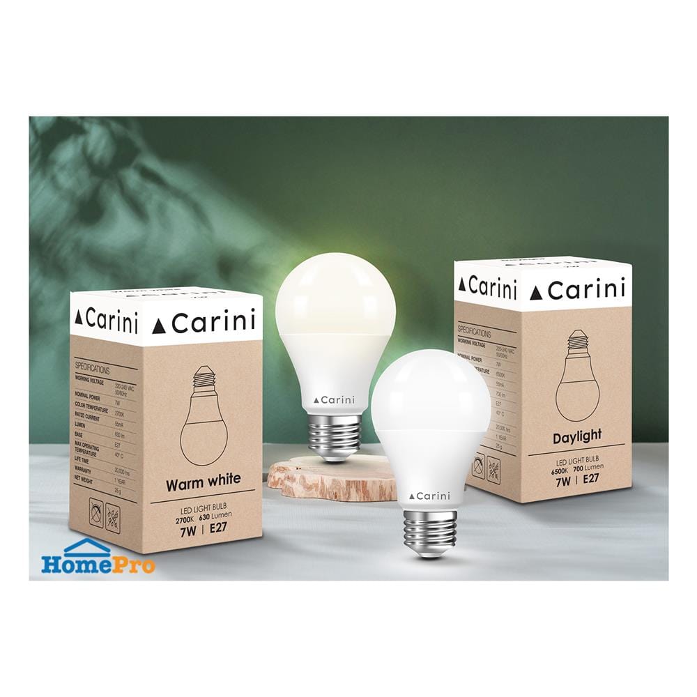 หลอด LED CARINI A60 ECOLIFE 7 วัตต์ DAYLIGHT E27