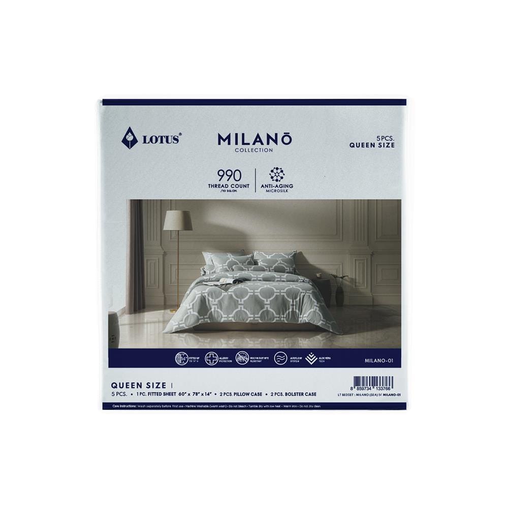 ชุดผ้าปูที่นอน 5 ฟุต 5 ชิ้น LOTUS MILANO 01