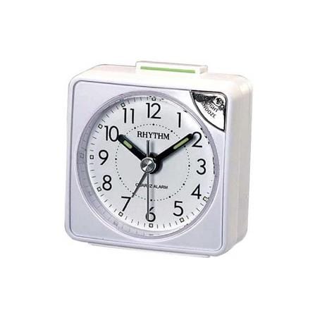 นาฬิกาตั้งโต๊ะพลาสติก RHYTHM CRE211NR03 2X2 นิ้ว สีขาว