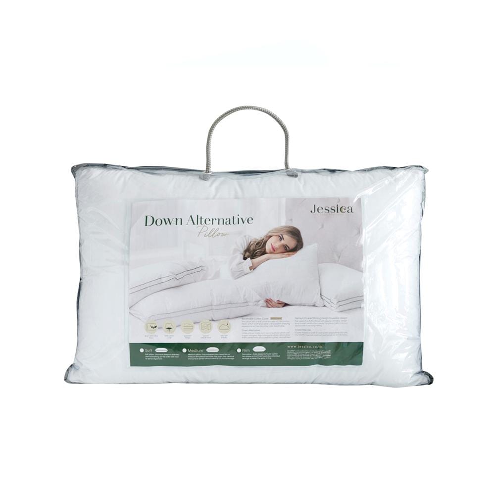 หมอนหนุน ขนห่านเทียม JESSICA D-ALTERNATIVE 26072-MEDIUM 18x28 นิ้ว สีขาว