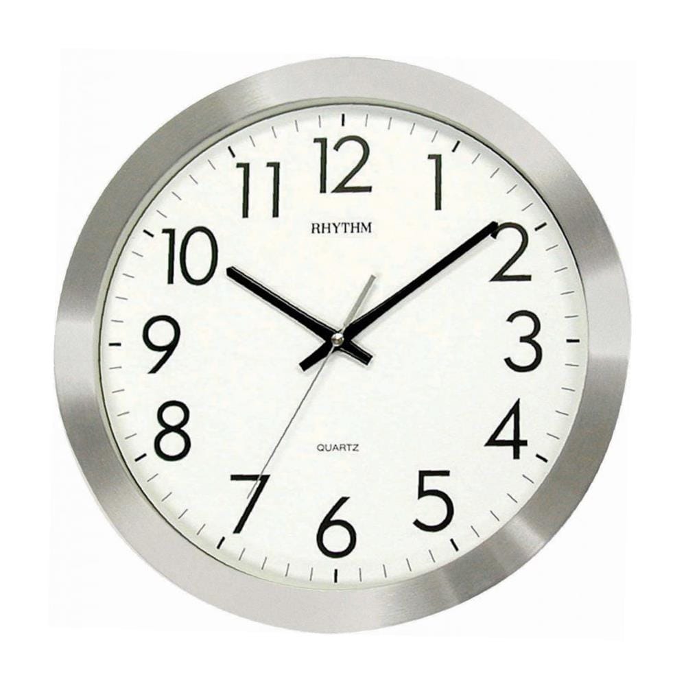 นาฬิกาแขวน RHYTHM CMG809NR19 13.5 นิ้ว สีเงิน