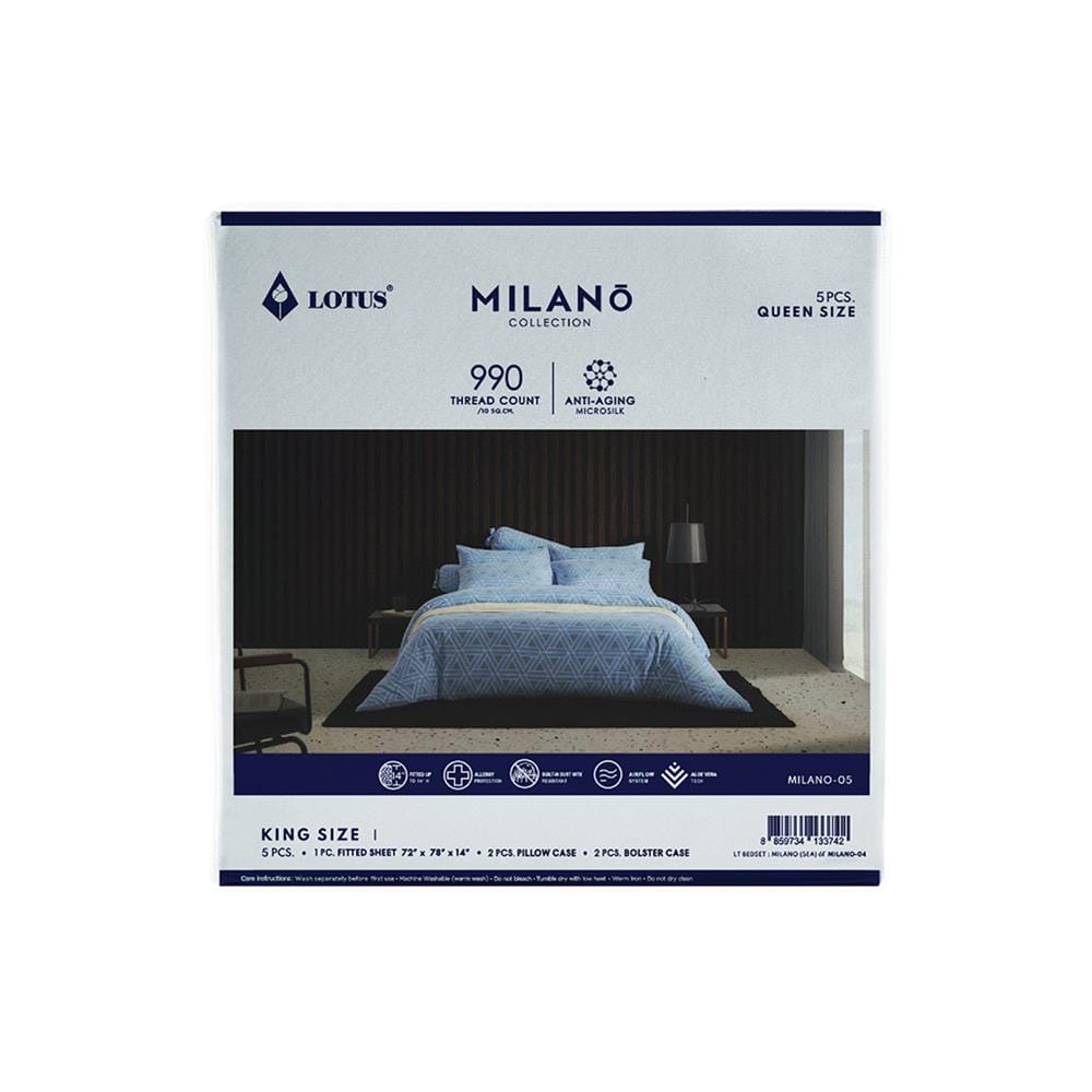 ชุดผ้าปูที่นอน 6 ฟุต 5 ชิ้น LOTUS MILANO 05
