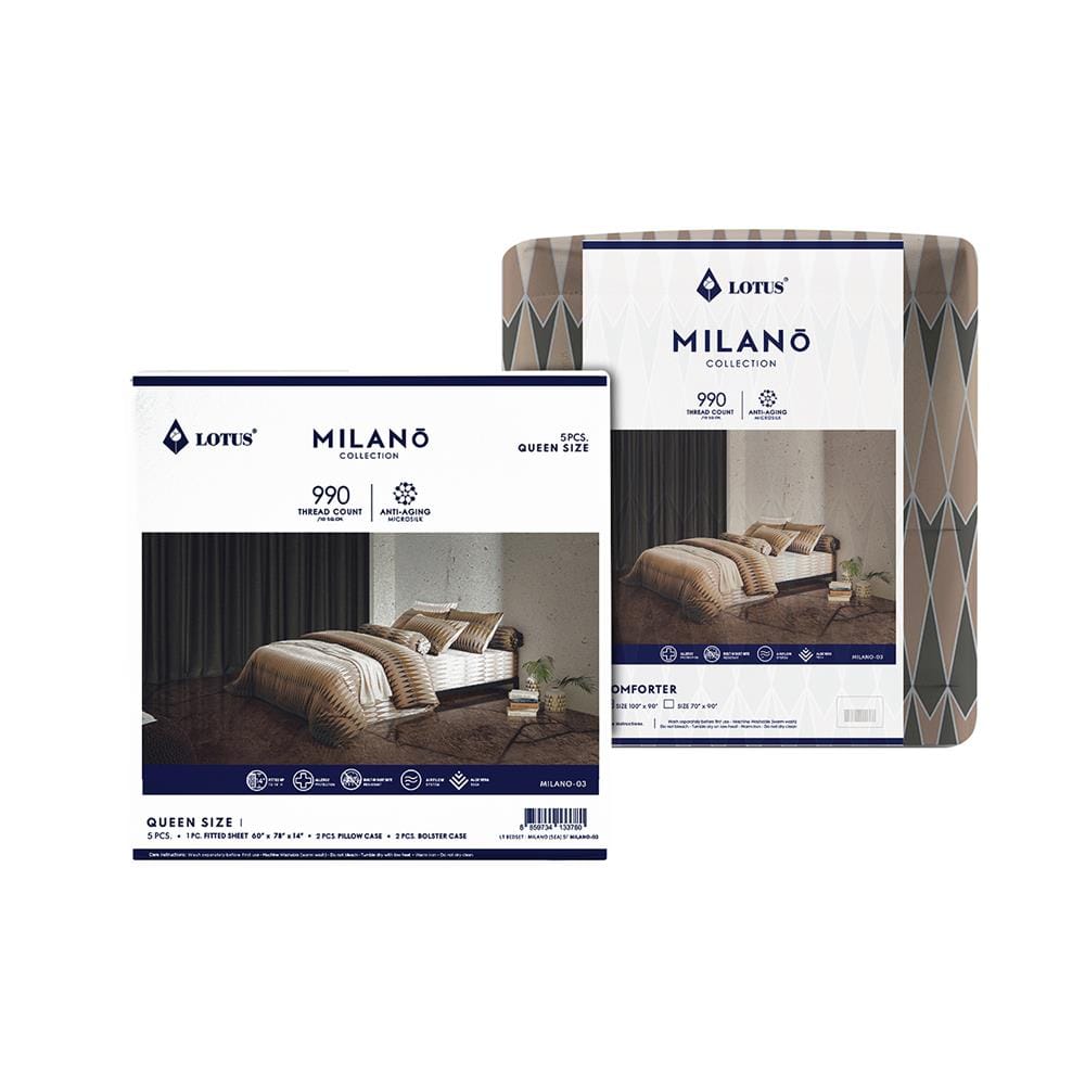 ชุดผ้าปูที่นอน 5 ฟุต 6 ชิ้น LOTUS MILANO 03