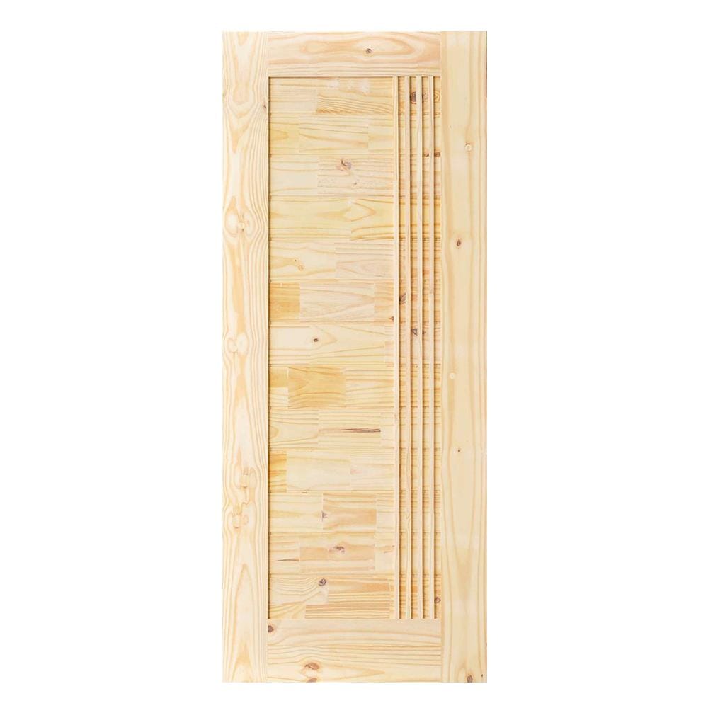 ประตูไม้สนนิวซีแลนด์ D2D ECO PINE-EZERO 7 80X200 ซม. สีธรรมชาติ ไม่เจาะลูกบิด