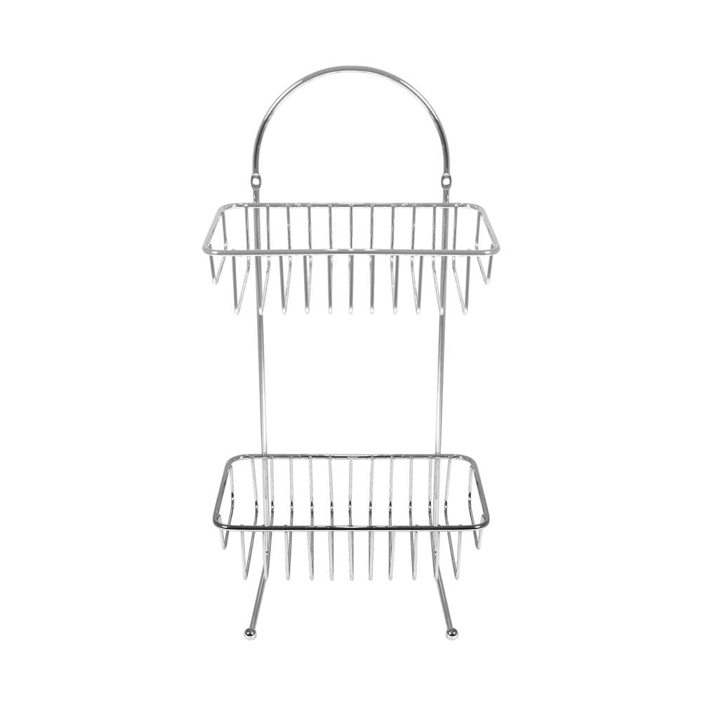 ชั้นวางของติดผนังโครเมียม 2 ชั้น ทรงเหลี่ยม ME LIVING CROMO 25x14x40 ซม.