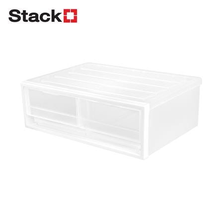 กล่องลิ้นชัก 2 ช่อง STACKO CK-12 19.5x27.5x9.5 ซม. สีขาว_1