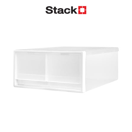 กล่องลิ้นชัก 2 ช่อง STACKO CK-32 26x33x13.5 ซม. สีขาว_1